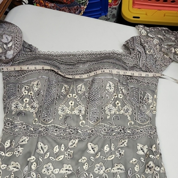 Social Occasions by Mon Cheri Embroidered Lace Sheath Dress Lace Beaded Plus 16 - Picture 10 of 12